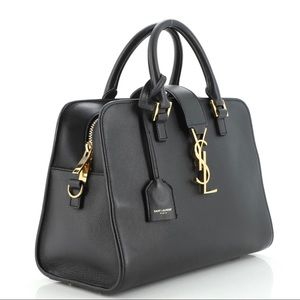 Saint Laurent Monogram Cabas Leather Small Black